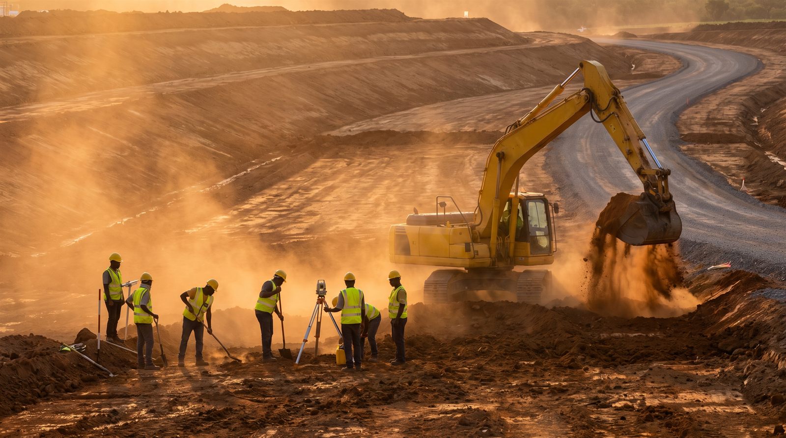Placeholder photography: bulk excavation crew at work.