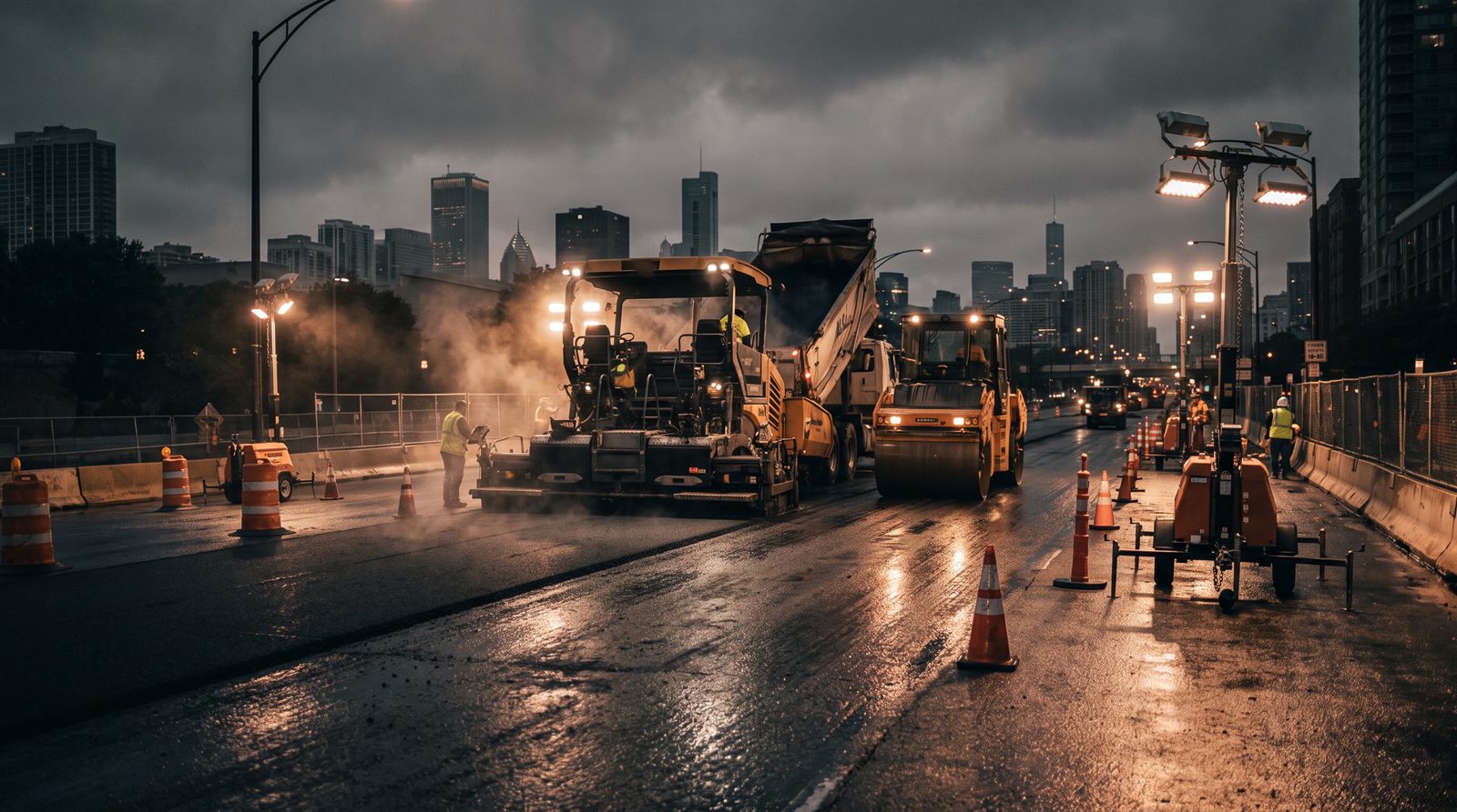 Placeholder photography: the Civic Corridor expansion at night.
